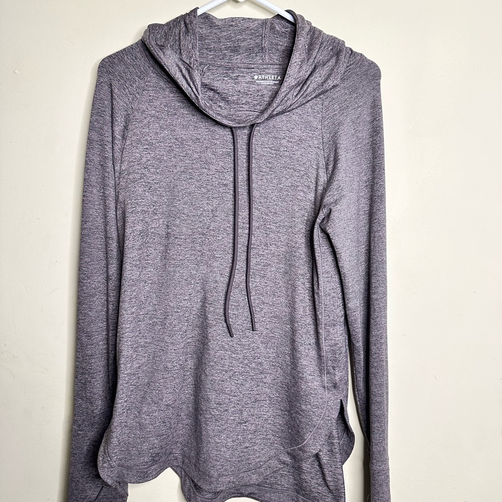 Athleta Women's Uptempo Hoodie Heathered Purple Sweatshirt. Size S